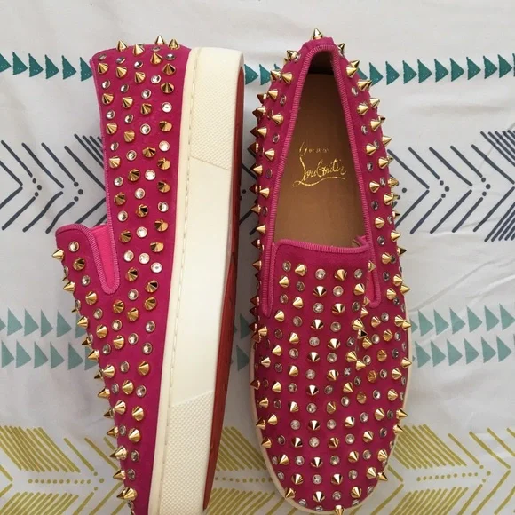Christian Louboutin pink slip on - Picture 2 of 8